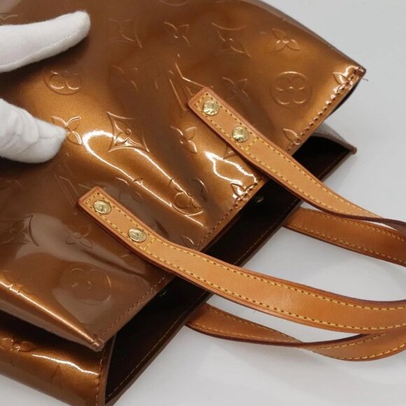 LOUIS VUITTON Monogram Vernis Reade PM Hand Bag Bronze - Picture 6 of 15